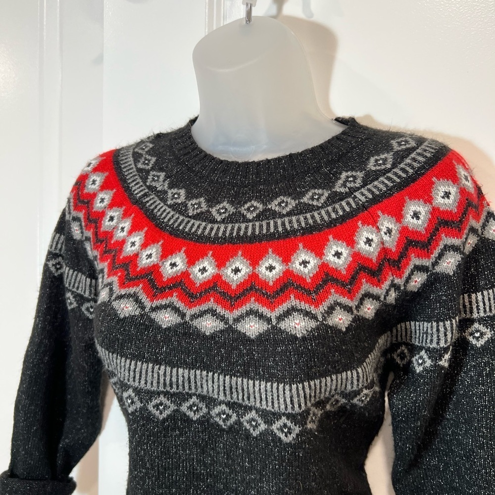 Weatherproof Vintage Fair Isle Wool Blend Sweater Nordic Winter Pullover Women’s
